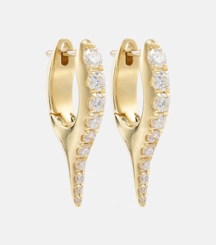 Lola Needle Mini 18kt earrings with diamonds - Melissa Kaye - Modalova
