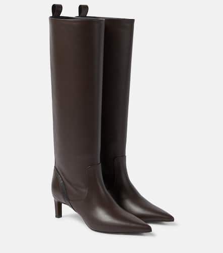 Embellished leather knee-high boots - Brunello Cucinelli - Modalova