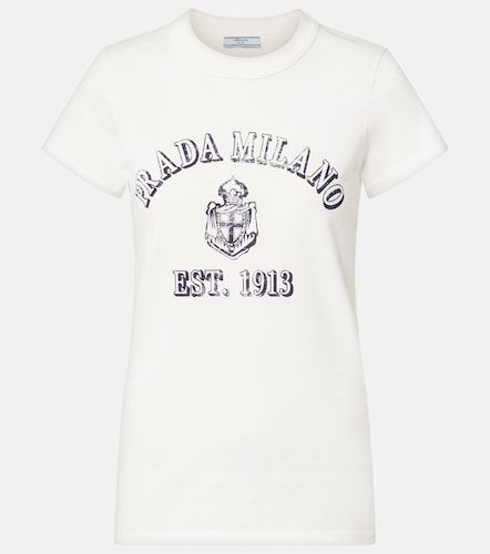 Camiseta de jersey de algodón estampada - Prada - Modalova