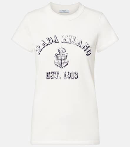 Camiseta en jersey de algodón estampada - Prada - Modalova