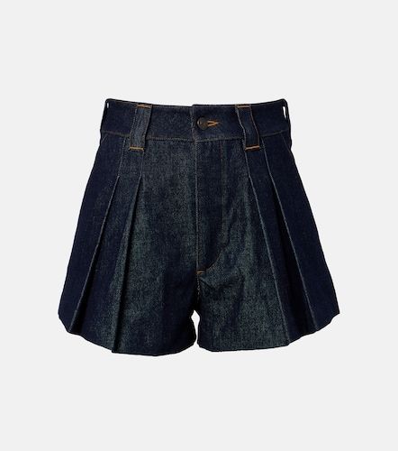 Structural pleated denim shorts - Frame - Modalova