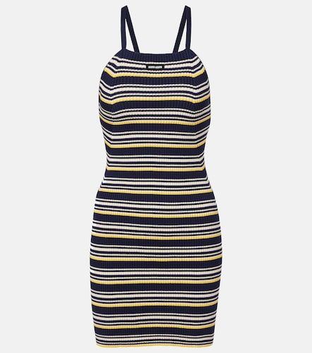 Striped cotton-blend minidress - Miu Miu - Modalova
