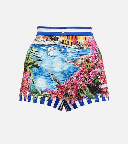 Portofino high-rise printed cotton shorts - Dolce&Gabbana - Modalova