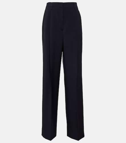 High-rise wool and mohair wide-leg pants - Prada - Modalova