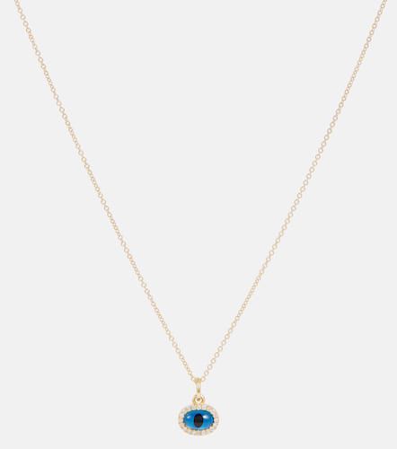 Mini Oval Eye 18kt necklace with diamonds - Ileana Makri - Modalova