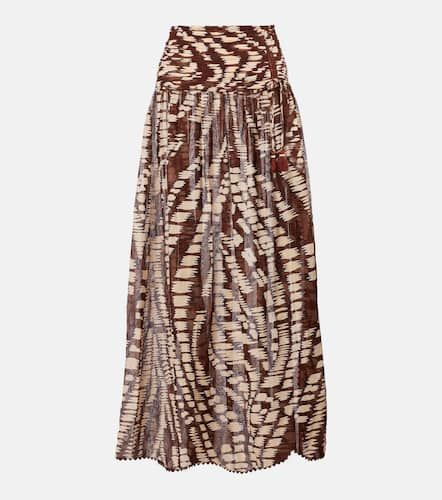 Carla semi-sheer printed cotton midi skirt - Poupette St Barth - Modalova