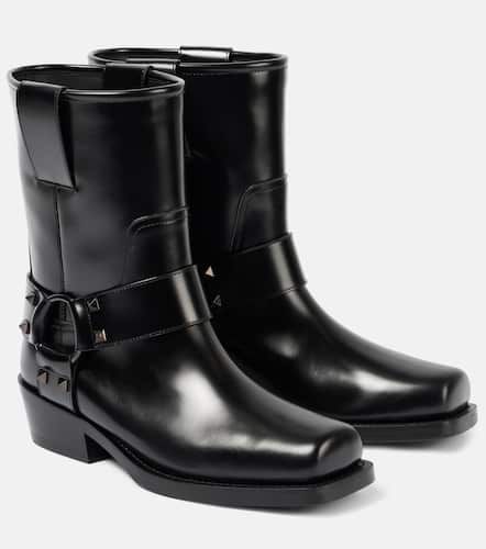 Bikerstiefel Rockstud aus Leder - Valentino Garavani - Modalova