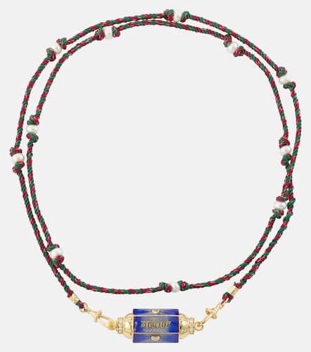 Halskette Amour Toujours mit 18kt Gelbgold, Emaille und Diamanten - Marie Lichtenberg - Modalova