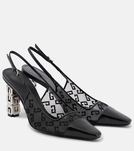 G Cube leather-trimmed mesh slingback pumps - Givenchy - Modalova