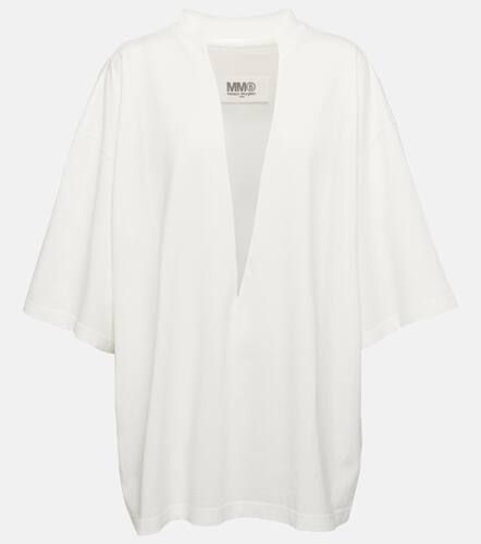 Camicia in cotone con scollo a V - MM6 Maison Margiela - Modalova