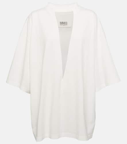 Camisa de algodón con cuello en pico - MM6 Maison Margiela - Modalova