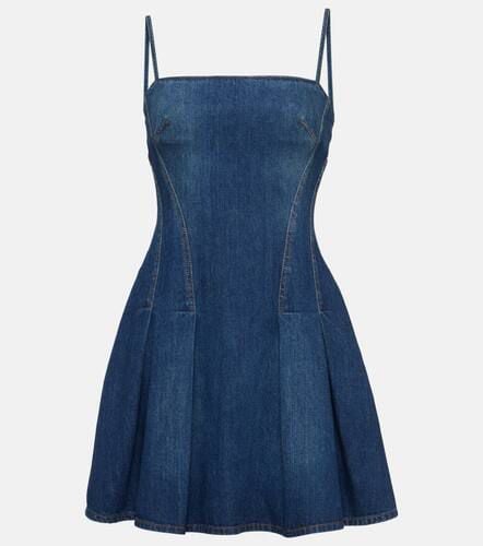 Pleated denim minidress - Alexander McQueen - Modalova