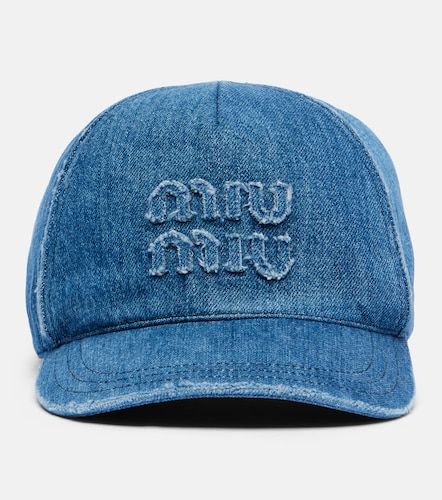 Miu Miu Gorra de denim con logo - Miu Miu - Modalova