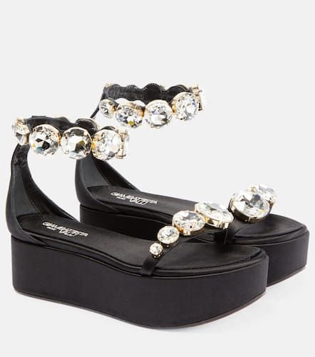 Embellished satin platform sandals - Giambattista Valli - Modalova