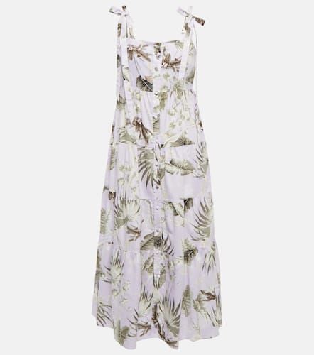 Georgiana printed cotton and silk midi dress - Erdem - Modalova