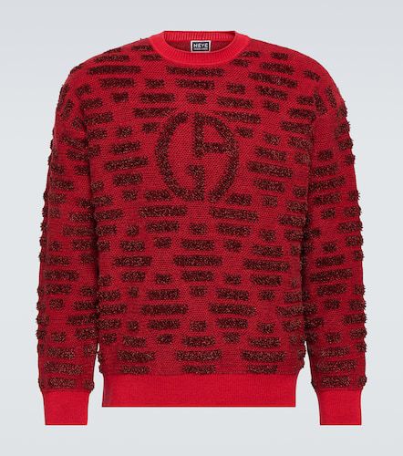 Logo jacquard wool-blend sweater - Giorgio Armani - Modalova
