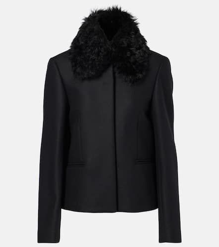 Shearling-trimmed wool-blend jacket - Toteme - Modalova