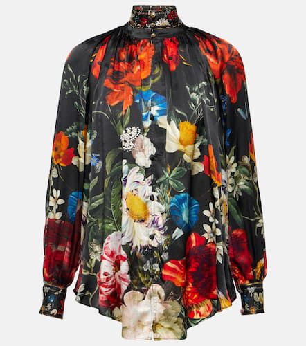 Blusa de seda floral adornada - Camilla - Modalova