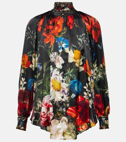 Embellished floral silk blouse - Camilla - Modalova
