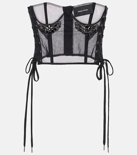 Crystal-embellished mesh corset - Simone Rocha - Modalova