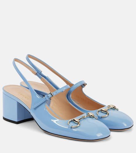 Horsebit patent leather slingback pumps - Gucci - Modalova