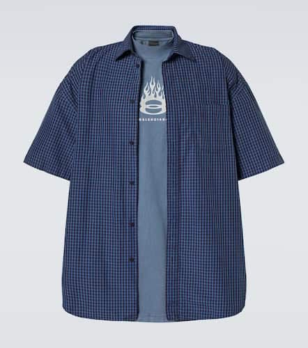 Camisa de algodón a capas con logo - Balenciaga - Modalova