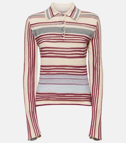 Striped linen and cotton polo sweater - Bottega Veneta - Modalova