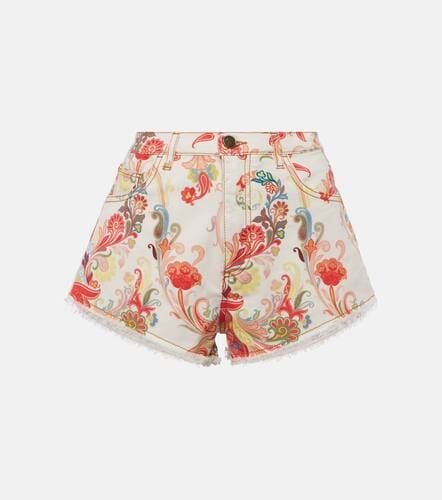 Etro Mid-rise paisley denim shorts - Etro - Modalova