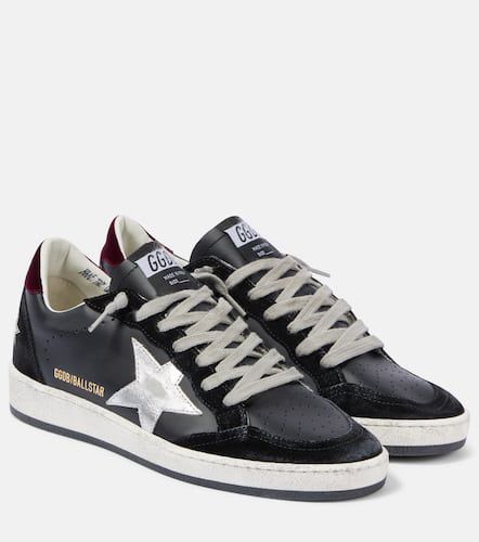 Ball Star leather and velvet sneakers - Golden Goose - Modalova