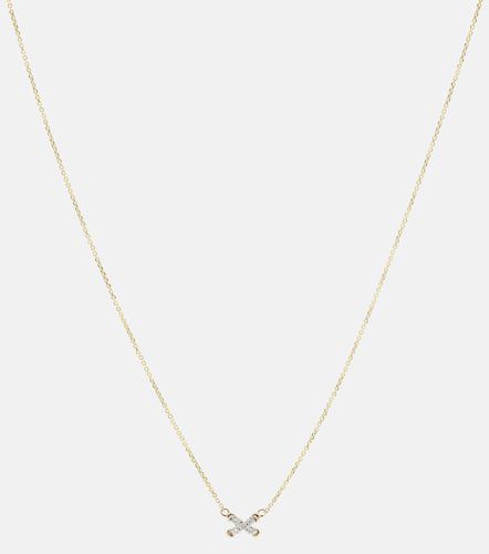 Diamond Cross Stitch 14kt necklace with diamonds - Stone and Strand - Modalova
