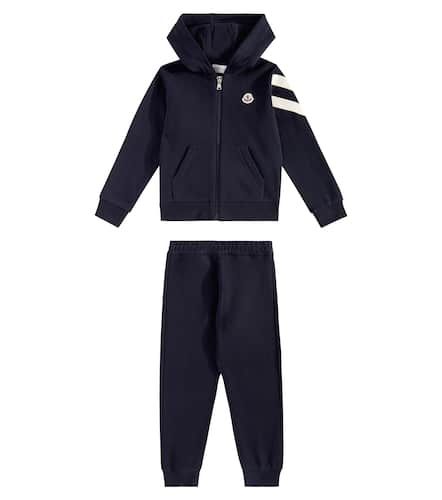 Logo cotton fleece hoodie and sweatpants set - Moncler Enfant - Modalova