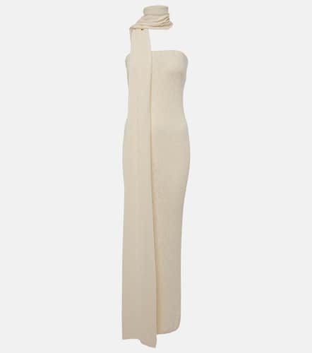 Scarf-detail linen and cotton maxi dress - Magda Butrym - Modalova