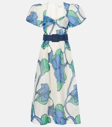 Robe midi Blue Ivy en lin et soie à fleurs - Rebecca Vallance - Modalova