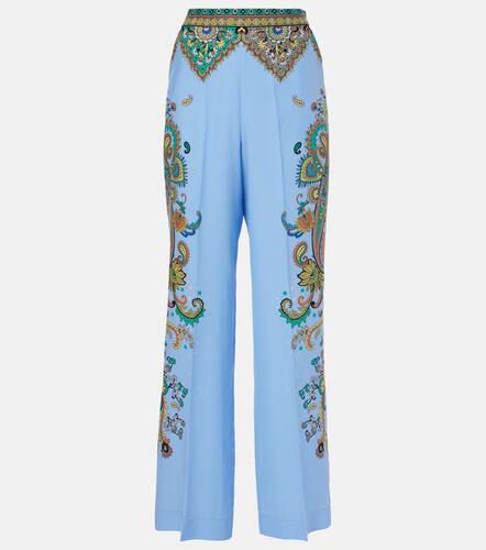 Floral silk crÃªpe de chine wide-leg pants - Etro - Modalova