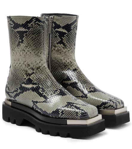 Snake-effect leather ankle boots - Peter Do - Modalova