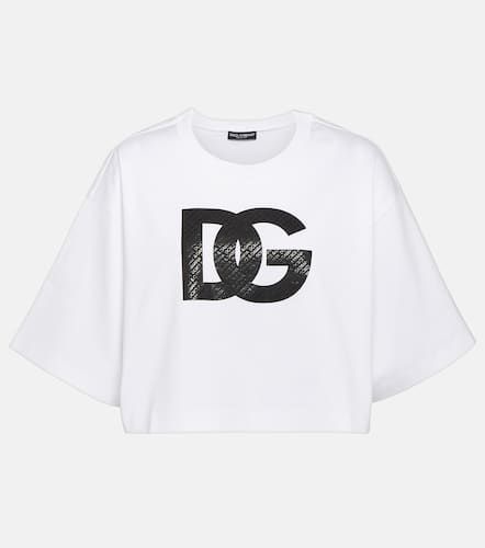 Camiseta de jersey de algodón con logo - Dolce&Gabbana - Modalova