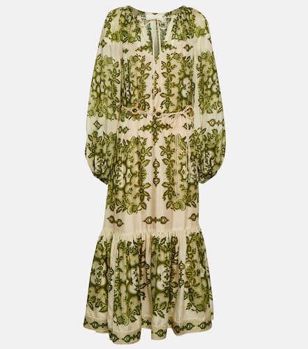 Raie tiered printed silk midi dress - Zimmermann - Modalova