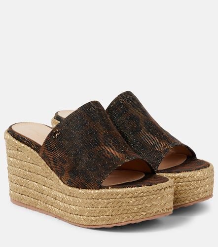 Leopard-print espadrille wedge mules - Gianvito Rossi - Modalova