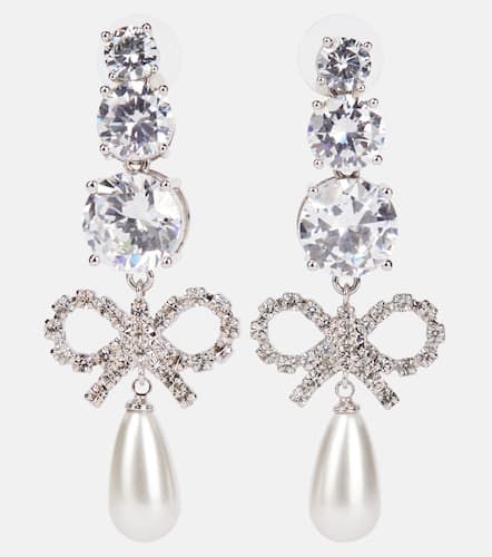 Crystal-embellished faux pearl drop earrings - Self-Portrait - Modalova