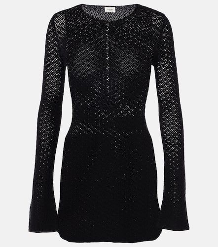 Wool-blend crochet minidress - Saint Laurent - Modalova