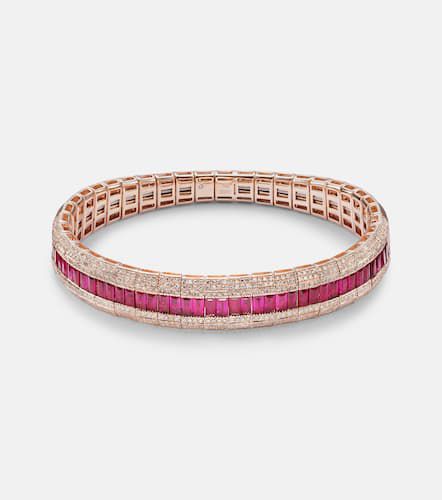 Bracciale Diamond Pave Scales Stretch in rosa 18kt con diamanti e rubini - Shay Jewelry - Modalova