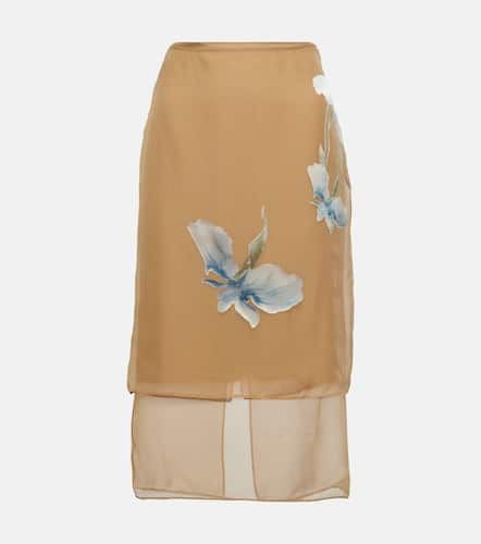 Falda midi de satén devoré floral - Givenchy - Modalova