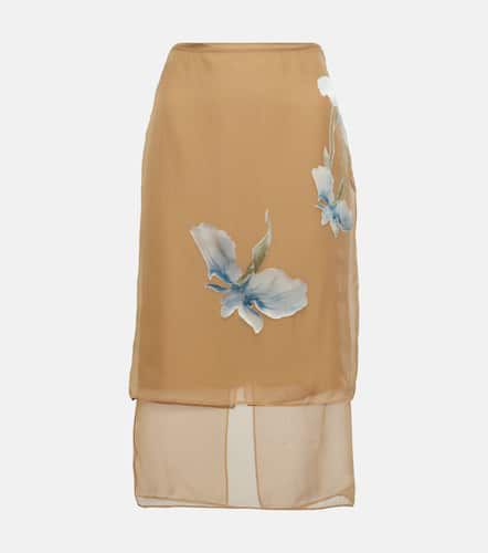 Floral dévoré satin midi skirt - Givenchy - Modalova