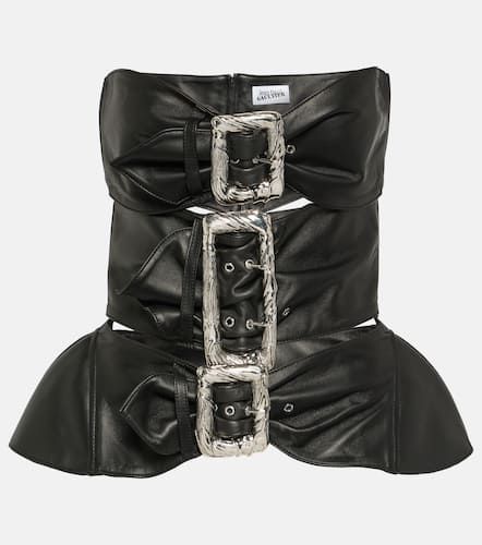 Buckle-detail strapless leather top - Jean Paul Gaultier - Modalova