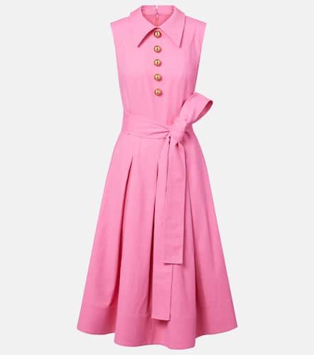 Vestido midi de sarga con cinturón - Carolina Herrera - Modalova