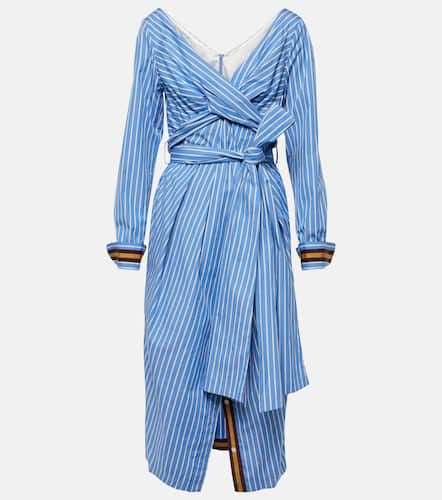 Striped cotton poplin midi dress - Dries Van Noten - Modalova