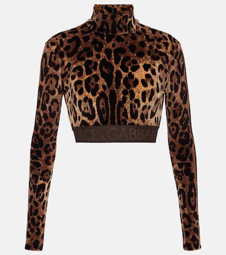 Jacquard leopard-print cropped top - Dolce&Gabbana - Modalova