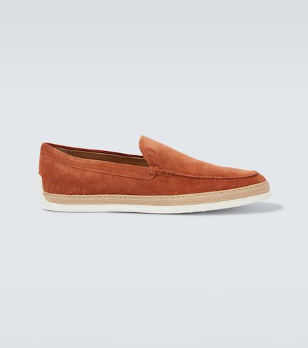 Jute-trimmed suede slip-on shoes - Tod's - Modalova