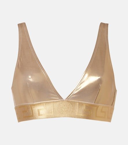 Versace Top bikini con logo - Versace - Modalova