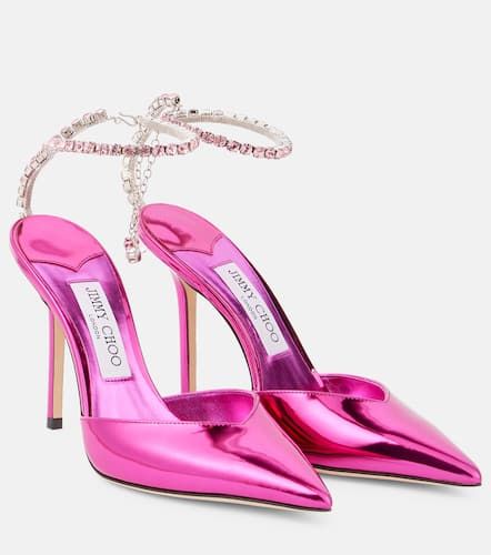 Verzierte Pumps Saeda 100 aus Metallic-Leder - Jimmy Choo - Modalova